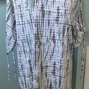 Cover Up Beach/Pool Dress Size 6 By Asos Design Adjustable Sleeves W/ Ties EUC